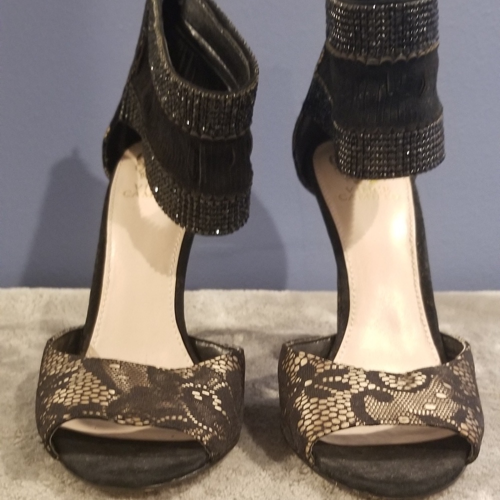 Vince Camuto Ankle Strap Lace Sandal Pump/Heels